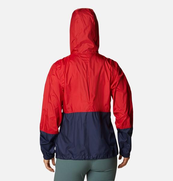 Columbia Flash Forward Windbreaker Red Blue White For Women's NZ26371 New Zealand